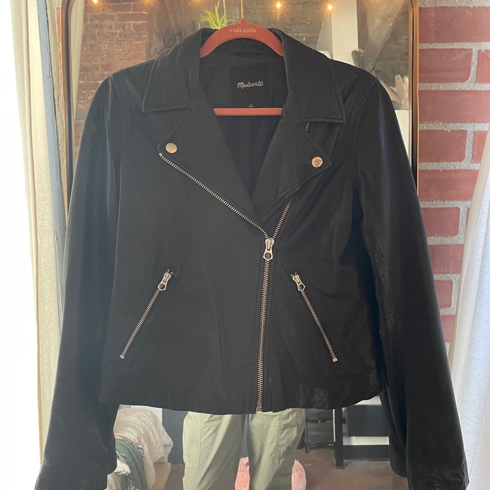 Madewell Washed Leather Motorcycle Jacket - Picture 6 of 9